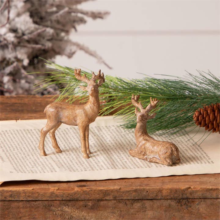 Audrey's Home & Gift - Wholesale Decorative Figurine - Mini Deer Figurines (Set Of 02)