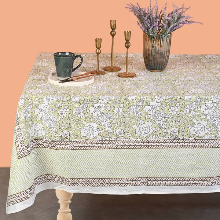 Iris Cotton TableCloth Hand Blockprint and other Purchase Wholesale tablecloth with logo. Free Returns & Net 60 Terms on Faire trending on Faire.