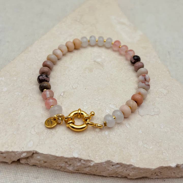 Rose Quartz Chunky Beaded Bracelet for wholesale by Little Nell Jewellery