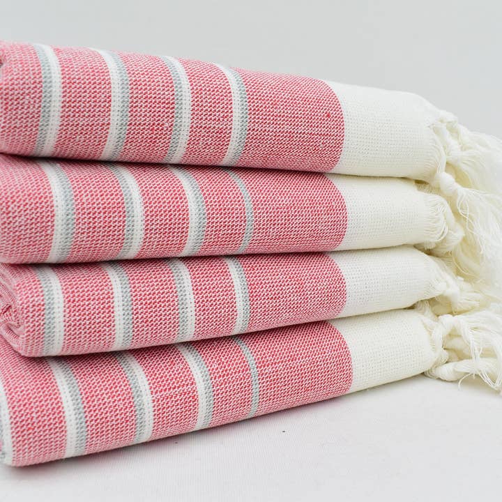 Organic Turkish Towels - Wholesale Hand Towel - Red Terry Hand Towel, Organic Cotton Towel Mtl-Eftly-Pshkr2