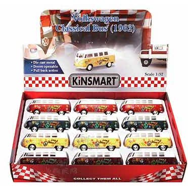 Gypsy Rose – wholesale Toy car/truck – Child – 1962 Volkswagen Classic Hippie Bus with Decals