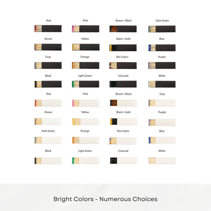 Chandler Studio – wholesale Matches – Custom Matchboxes 2" Inch Long Colorful Matches for Wedding2