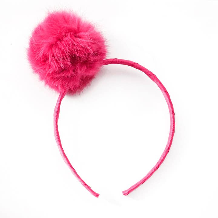 Stora Chockerande Rosa Pom Pom Alice Band för wholesale av Verity Jones London