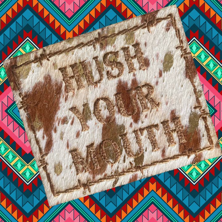 The Onion Patch - Wholesale Patch - Hush Your Mouth Hair On Hide Trucker Hat Patch