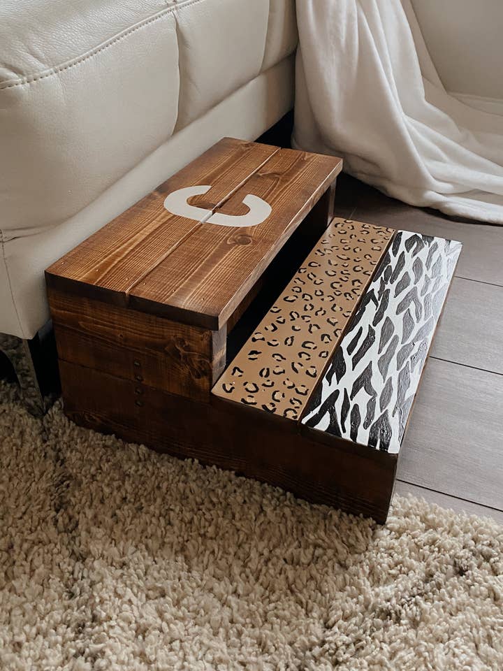 Animal Print Step Stool for wholesale by The Wooden Step Stool