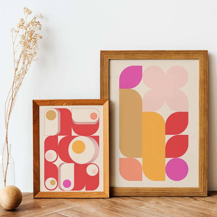Newpencilbox Art – Engroshandel Gallerivæg – Bauhaus-udstilling Retro abstrakt geometrisk kunstsæt