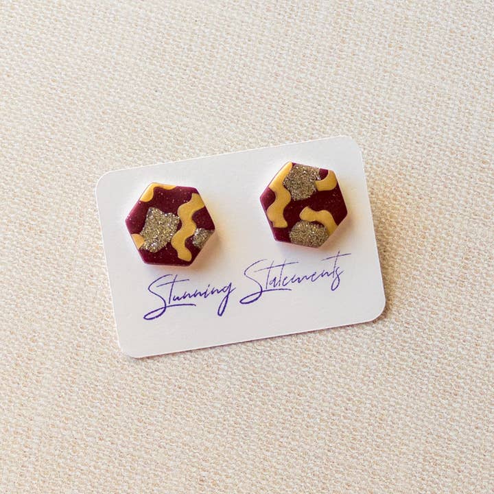 Stunning Statements - Wholesale Stud/Post Earrings - Franki Gameday School Spirit Clay Earrings