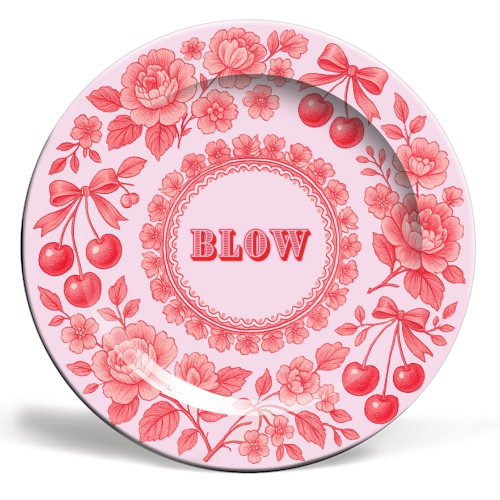 ART WOW - Vente Assiette - Assiettes 'Assiette Vintage Rouge et Rose'0