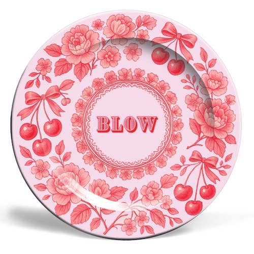 ART WOW – wholesale Dinner plate – Plates 'Red and Pink Vintage Plate'0