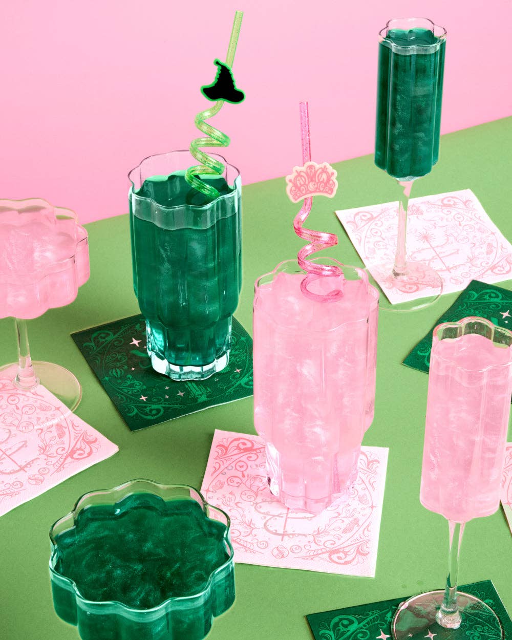 xo, Fetti - Vente Barbes à papa - Bombes à boire roses vertes pailletées | bombe à boire à la barbe à papa2