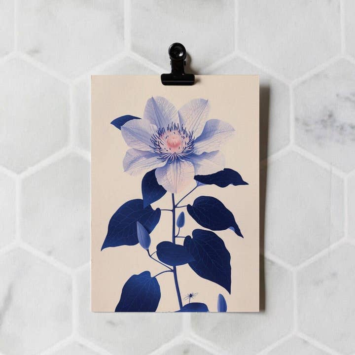 Botanopia USA - gifts , decor and cards for plant lovers - Wholesale Everyday Greeting Card - Clematis | Everyday Greeting Card | birth month flower