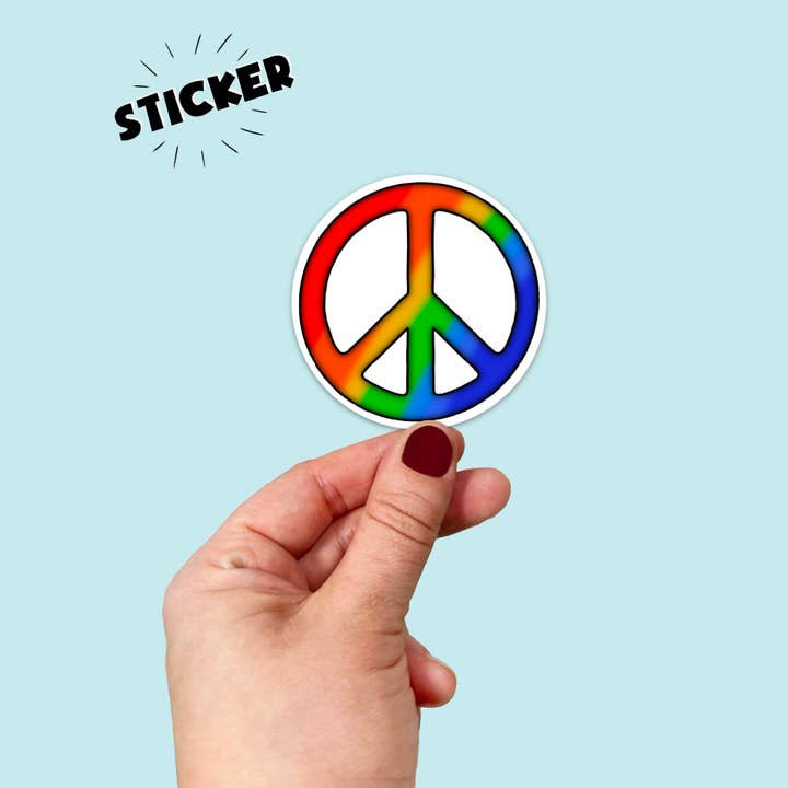 Autocolante à prova de água em vinil com sinal de paz arco-íris do orgulho por atacado de Songbird Artistry