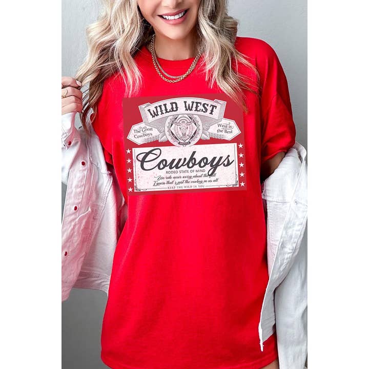 COLORBEAR - Wholesale T-Shirt (Graphic) - Women's - Wild West Cowboys Graphic Heavyweight T Shirts