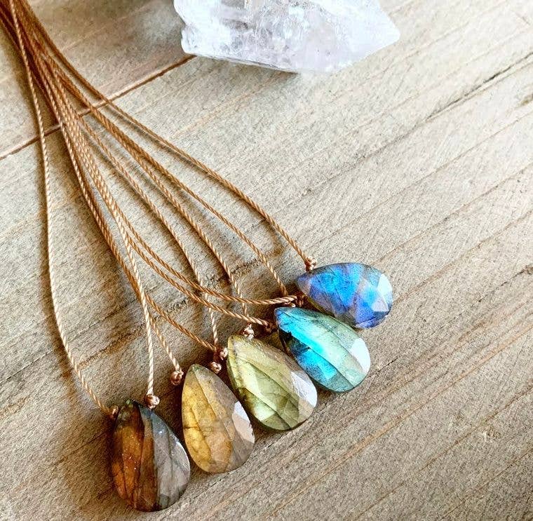 Merelani Designs - Wholesale Pendant/Charm Necklace - Labradorite Faceted Teardrop Necklace1