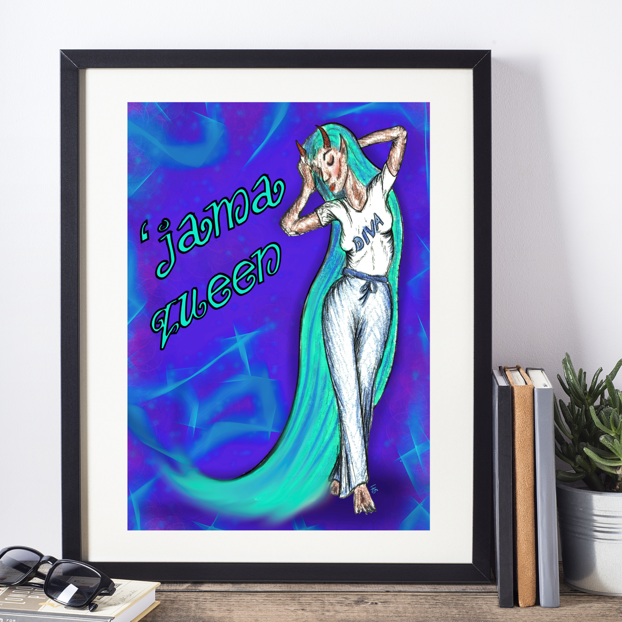 Hannah Kate Makes - Wholesale Art Print - The 'Jama Queen Art Print - Pyjama Princess - A5 Unframed14