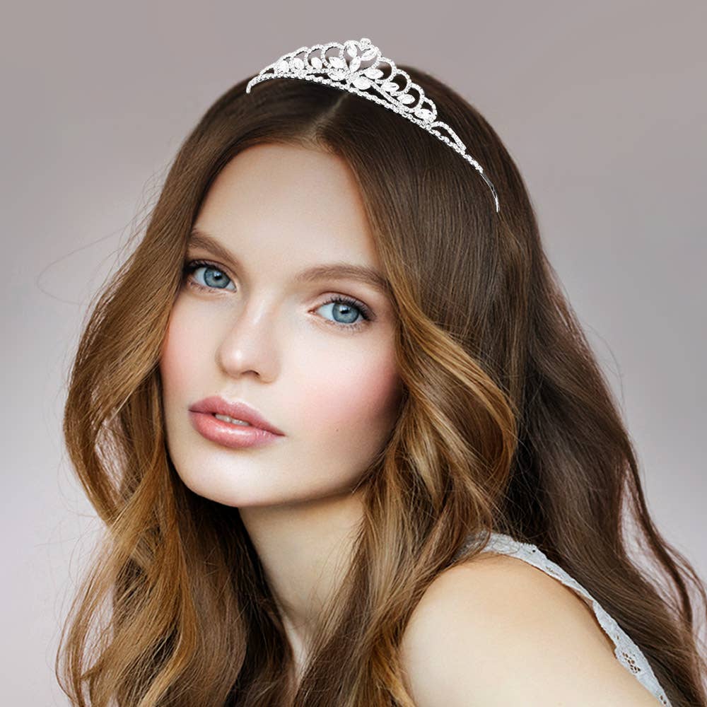 Sensibling Corp. - Wholesale Tiara - Women's - Marquise Crystal Detail Rhinestone Princess Tiara4