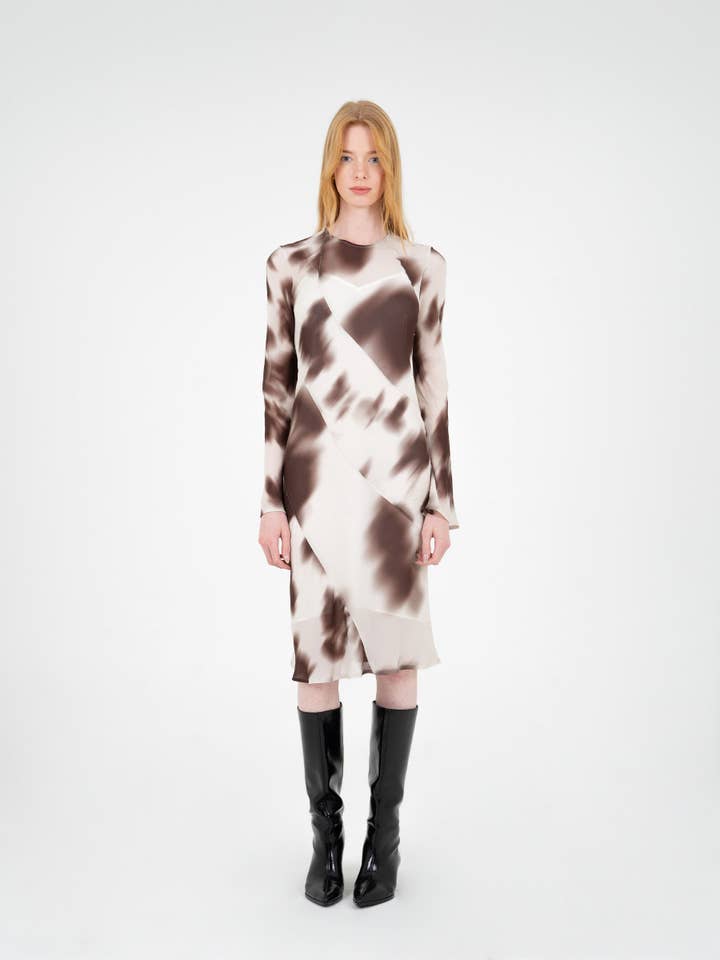 CARMEN SAYS – Vestido - Mulher por atacado – Vestido Estampado de Vaca Citylights