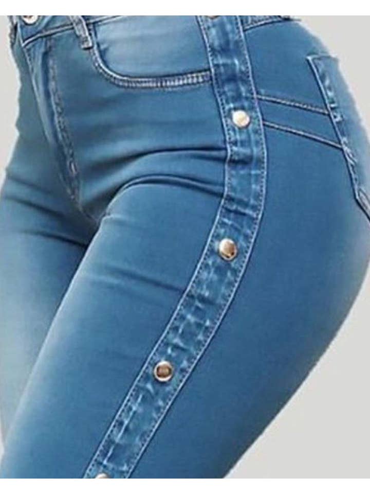 Queen Fashion - Wholesale Jeans - Women's - zipper fly raw hem flared leg stretch skinny jeans4