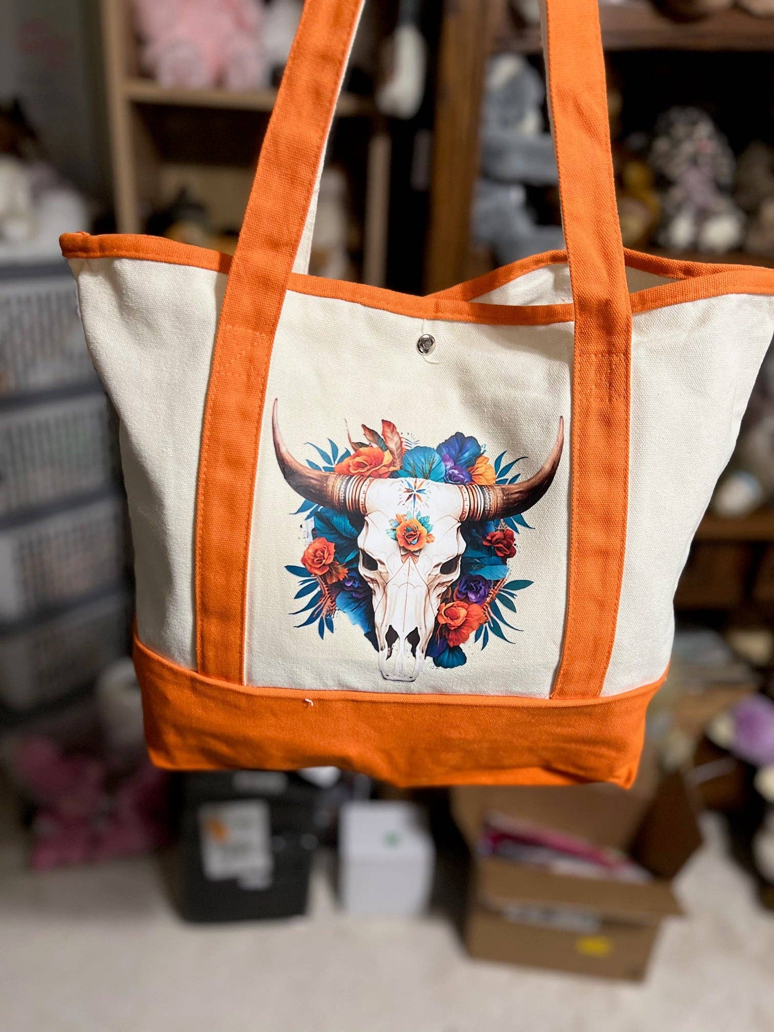 Cedar Hill Country Market - Wholesale Tote Bag - Women's - Western Themed Two Pocket Canvas Market/Tote Bags - Multi Colors7
