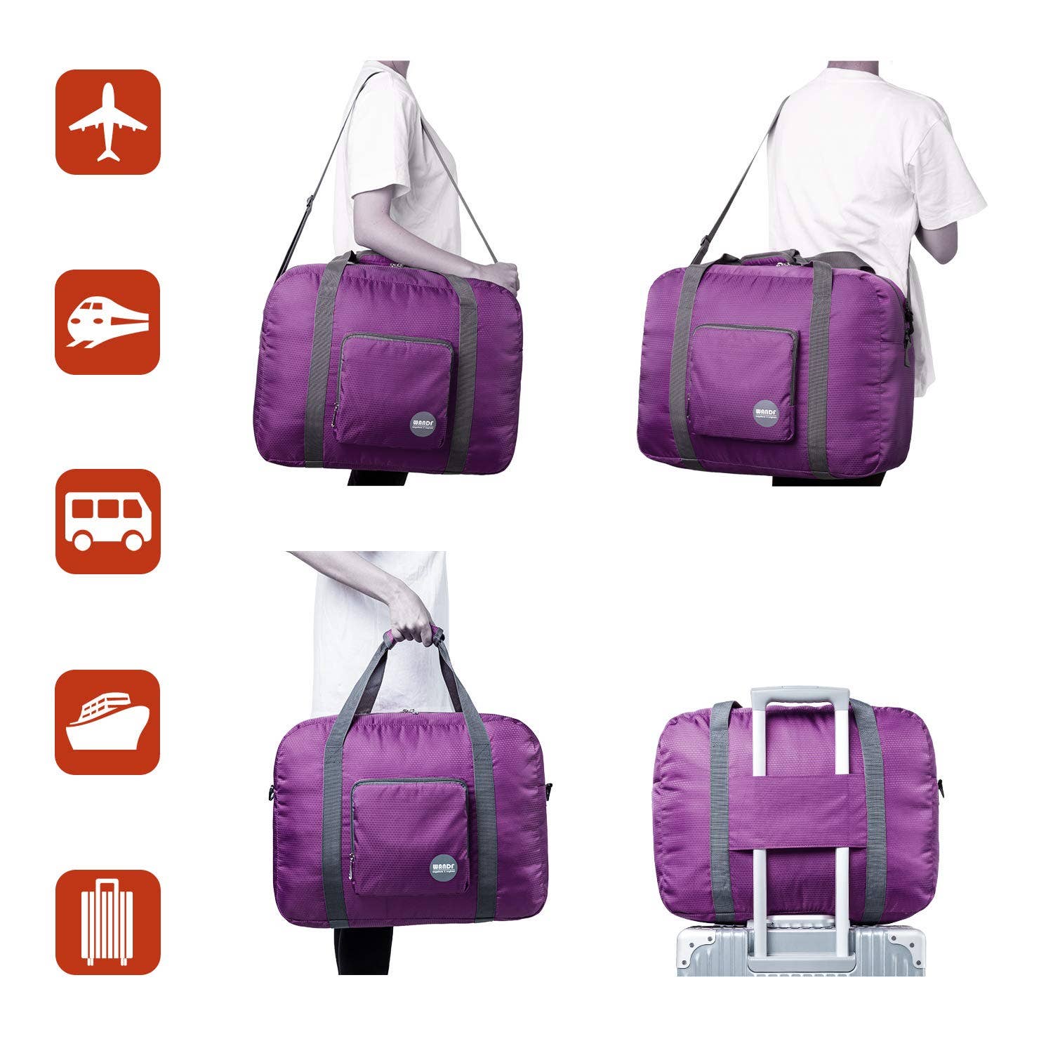 wandf – wholesale Duffelväskor – Unisex – Hopfällbar 30 L reseväska, weekenderväska 45 cm15