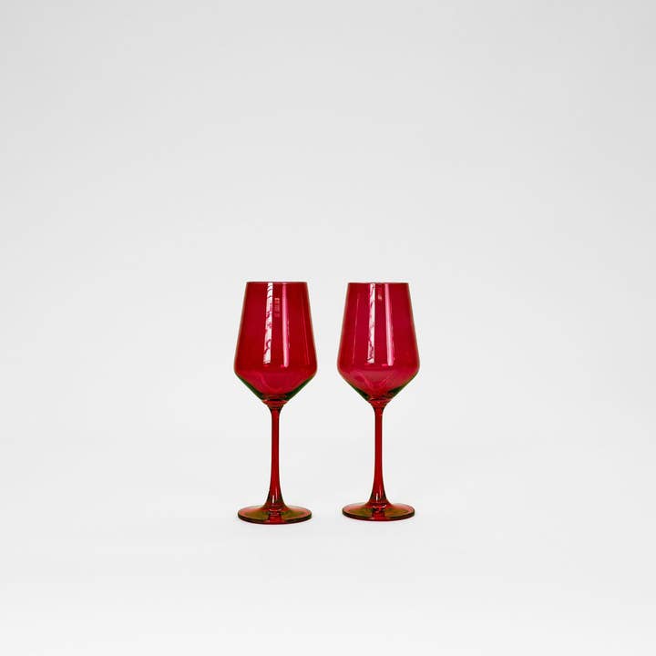 GlassHauseCo - Wholesale Wine Glass - Cherry Red - Colored Wine Glass