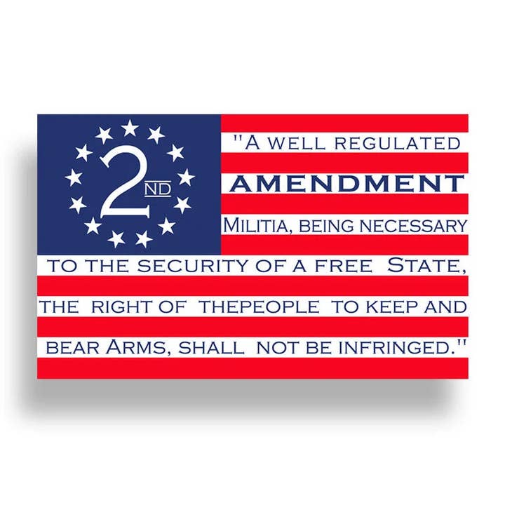 Pegatina con bandera de Estados Unidos de la Segunda Enmienda para venta al por mayor de Real Sticky