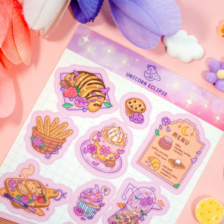 Unicorn Eclipse - Wholesale Sticker - Cafe Quest Sticker Sheet1