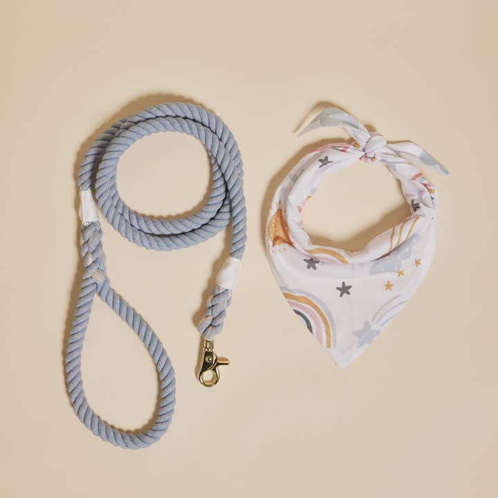 Rope Leash & Bandana Set - Sky Blue for wholesale by My Dear Bongo