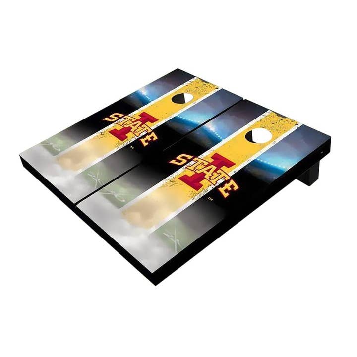 Iowa State Cyclones Field Yellow Cornhole Set for wholesale by Skip's Garage