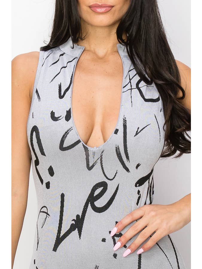 ANWND - Wholesale Romper - Women's - 51504-FRONT ZIPPER BIKER LENGHT ROMPER3