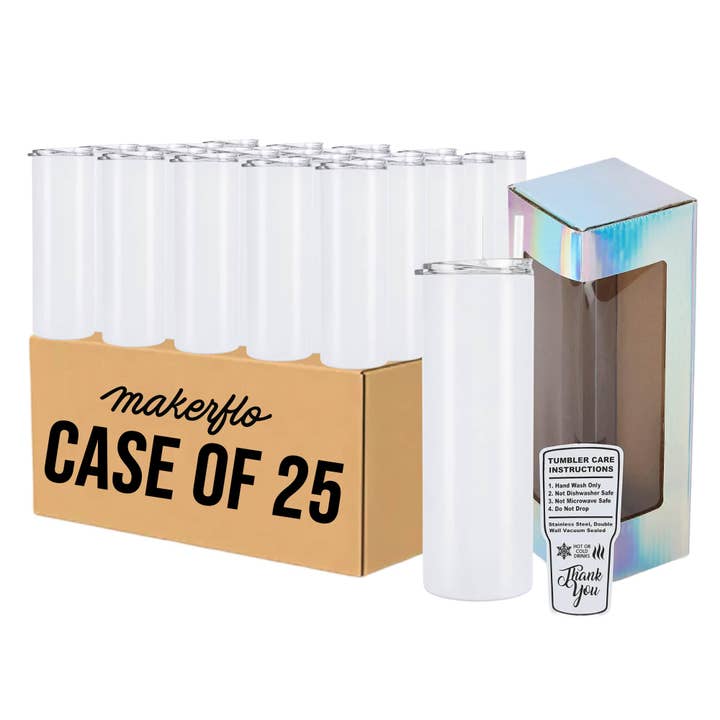 MakerFlo - Wholesale Insulated Mug/Tumbler - 20oz Skinny Sublimation Tumbler10