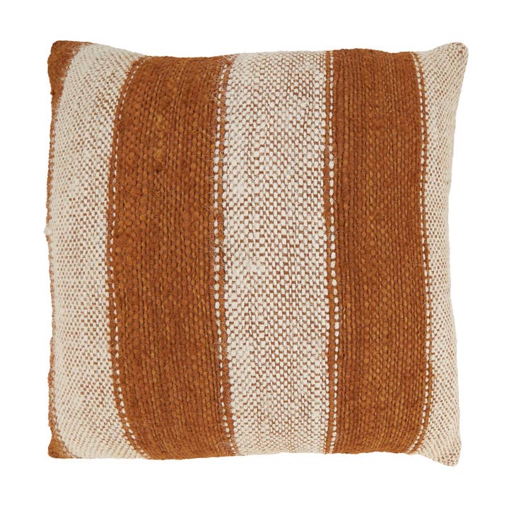 Rust Vintage Stripe Accent Throw Pillow for wholesale on Faire