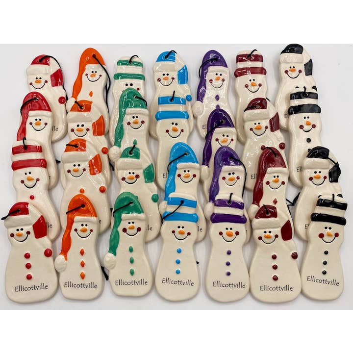 August Ceramics - Wholesale Ornament Set - Ceramic snowman assortment- Tall & skinny -Customizable