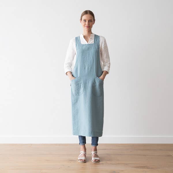 STONE WASHED BACK KRUISSCHORT STONE BLUE voor wholesale door LinenMe