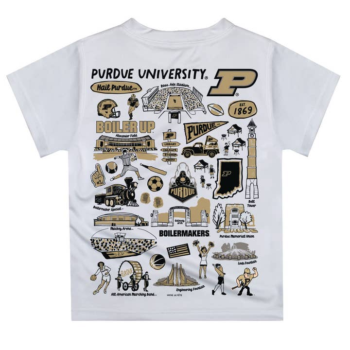 Vive La Fete - Wholesale Screen Printed T-Shirt - Kids - Purdue Boilermakers Hand Sketched Impressions Boys T-Shirt5