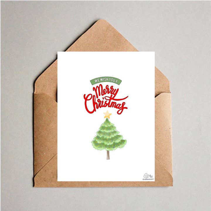 Tarjeta de felicitación de Navidad para venta al por mayor de Tinted Rose Designs