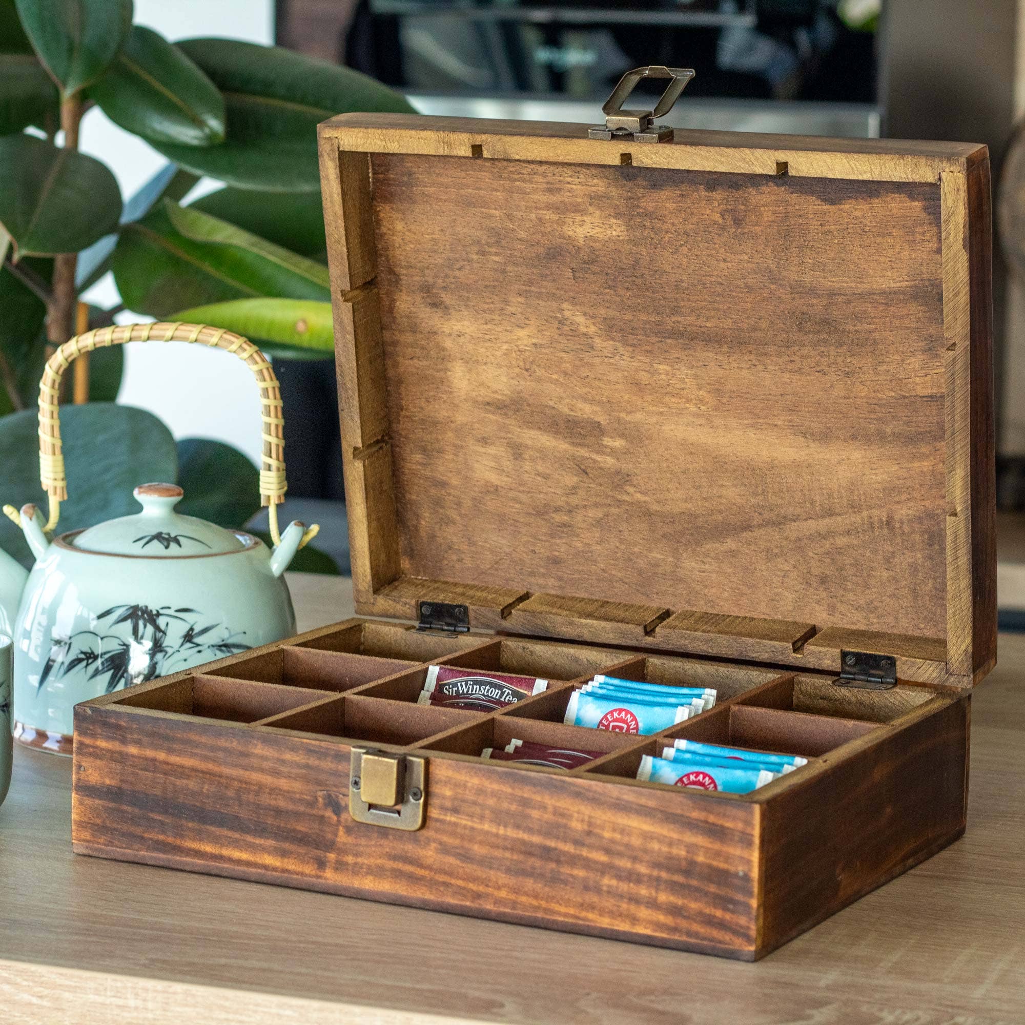 AW Artisan - Wholesale Decorative Box - Wooden Tea Box - (12 compartments) 30x23x10cm4