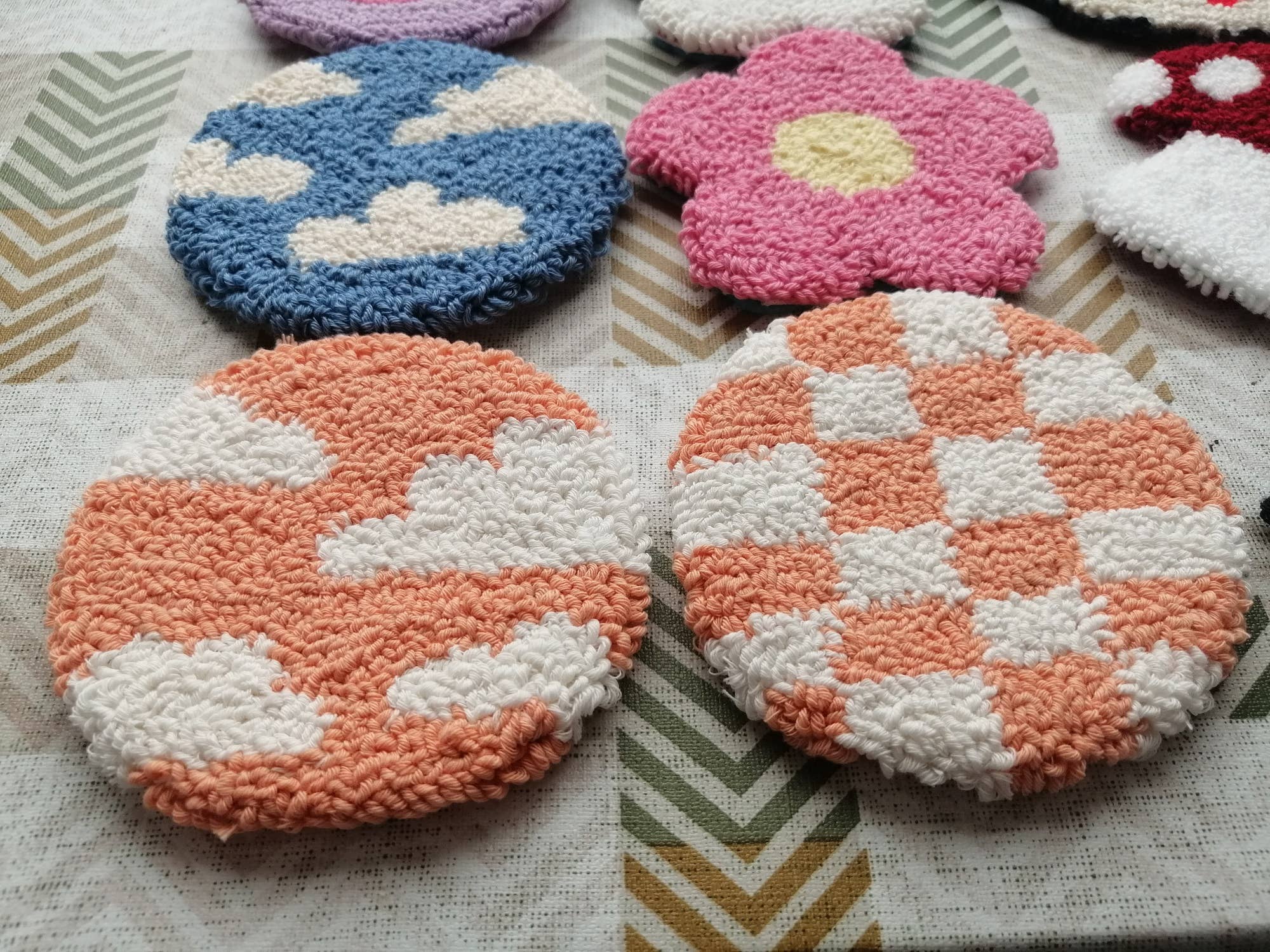 despinacrafting - Vente Sous-verre - Sous-verre tufté, sous-verre à café Punch Needle2