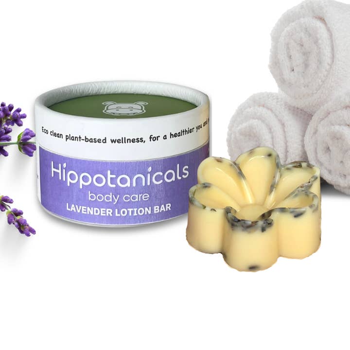Lavender Solid Lotion Bar, Plastic-Free for wholesale by Hippotanicals