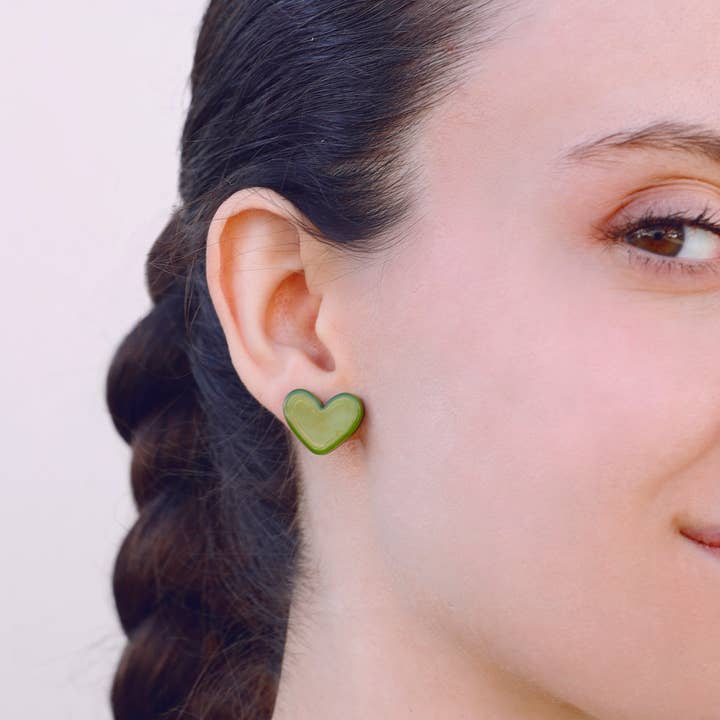 Sonata - Wholesale Snap Jewelry - Set of 2 Earrings Heart Star Resin6