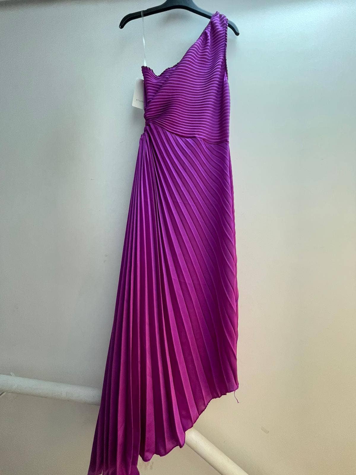 LORIANE – Vestido - Mulher por atacado – Vestido longo assimétrico plissado8