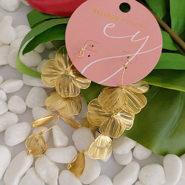 Ellison+Young - Wholesale Dangle Earrings - Artful Filigree Flower Drop Earrings2