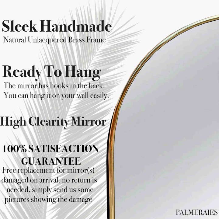 Palmeraies - Wholesale Wall Mirror - Wavy Mirror - Rectangular Antique Brass Mirror8