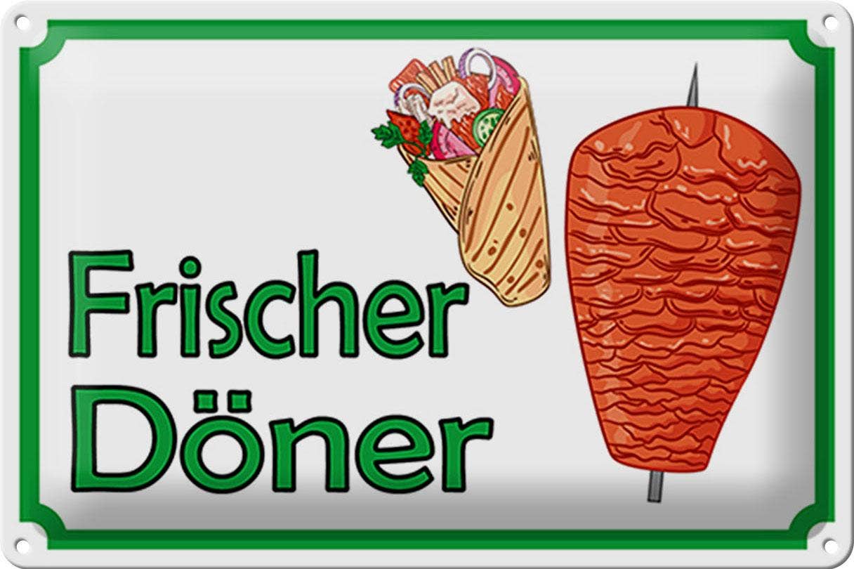 Femer – wholesale Sign – Tin sign note 30x20 cm fresh doner restaurant decoration sign tin sign0