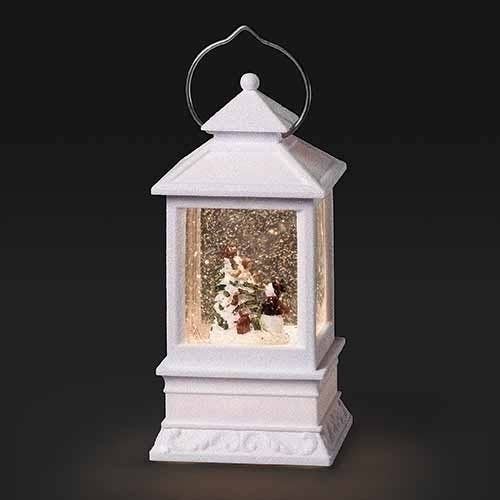 Roman - Wholesale Christmas Decoration - White Lighted Swirl Lantern with Snowman0