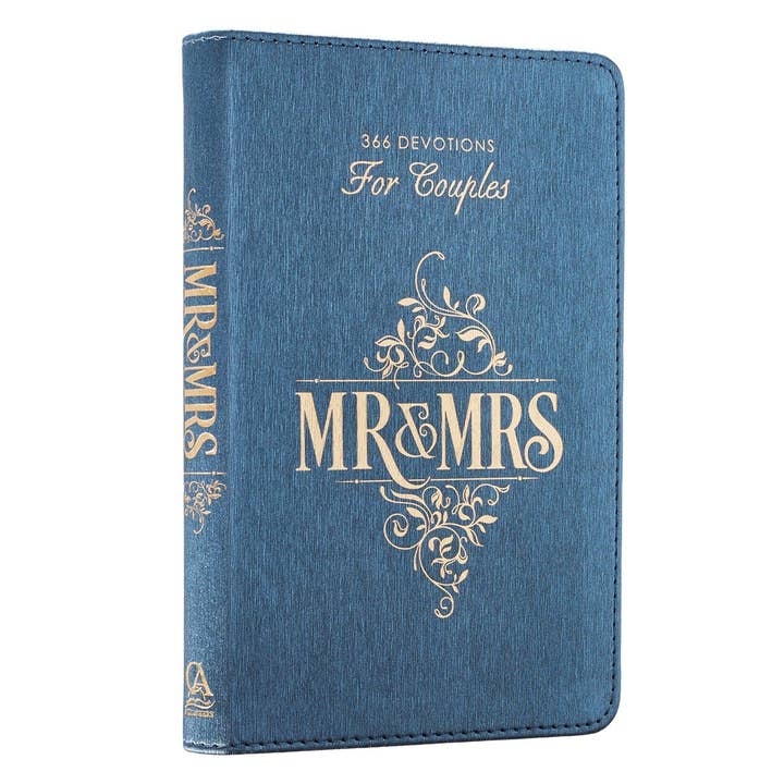Christian Art Gifts - Wholesale Book - Adult - Devotional for Mr. & Mrs. Blue Faux Leather