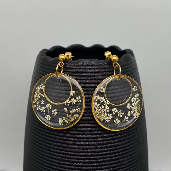 Queen Anne's Lace 18K Golden S.Steel Earrings - PDF/FGS for wholesale by Mio Queena
