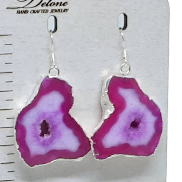 Agate Slice Earrings for wholesale by Bijoux de Delone, LLC