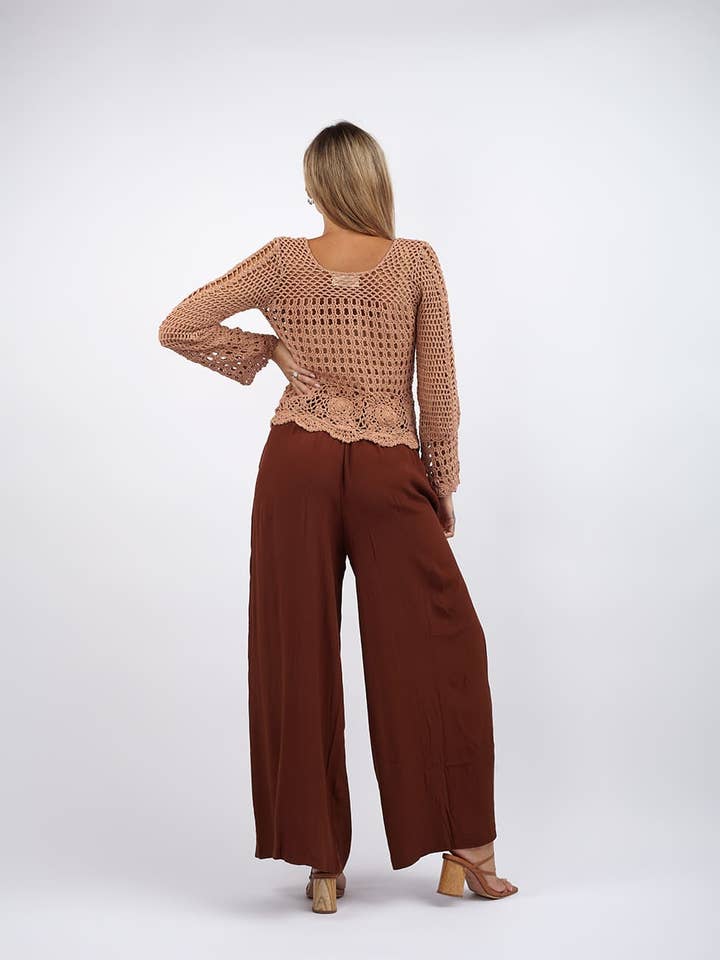 Bijondo - Wholesale Knit Top - Women's - Lilly long sleeve crochet top