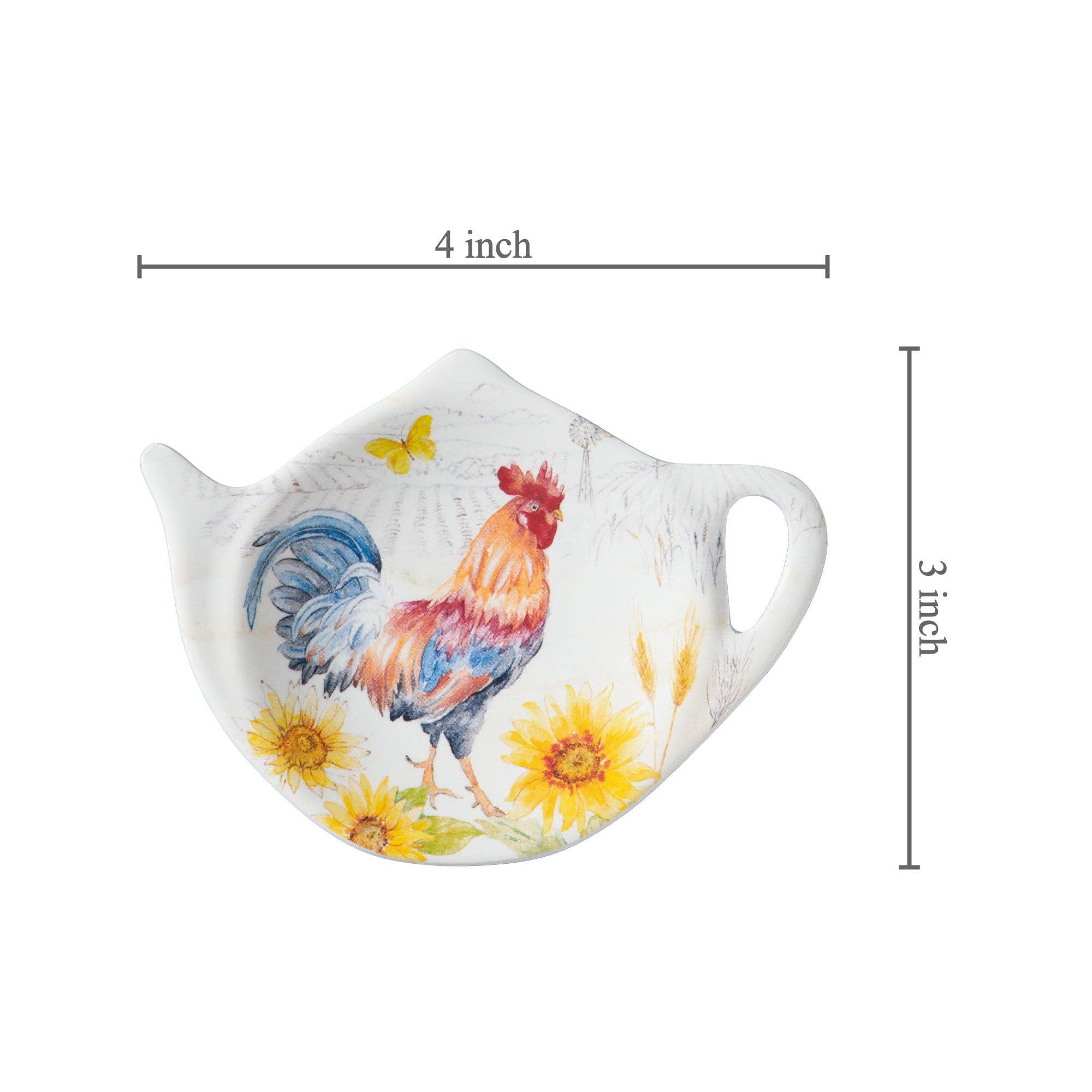 Supreme Housewares - Vente Passoires à thé/infuseurs - Porte-sachets de thé en mélamine Sunshine, 4 pièces3